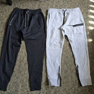 ALPHA mens Jogger Sweatpants - Black & Light Gray